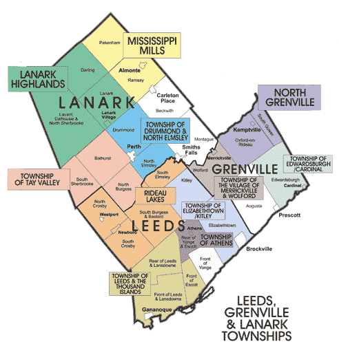 Map of Leeds, Grenville and Lanark Townships